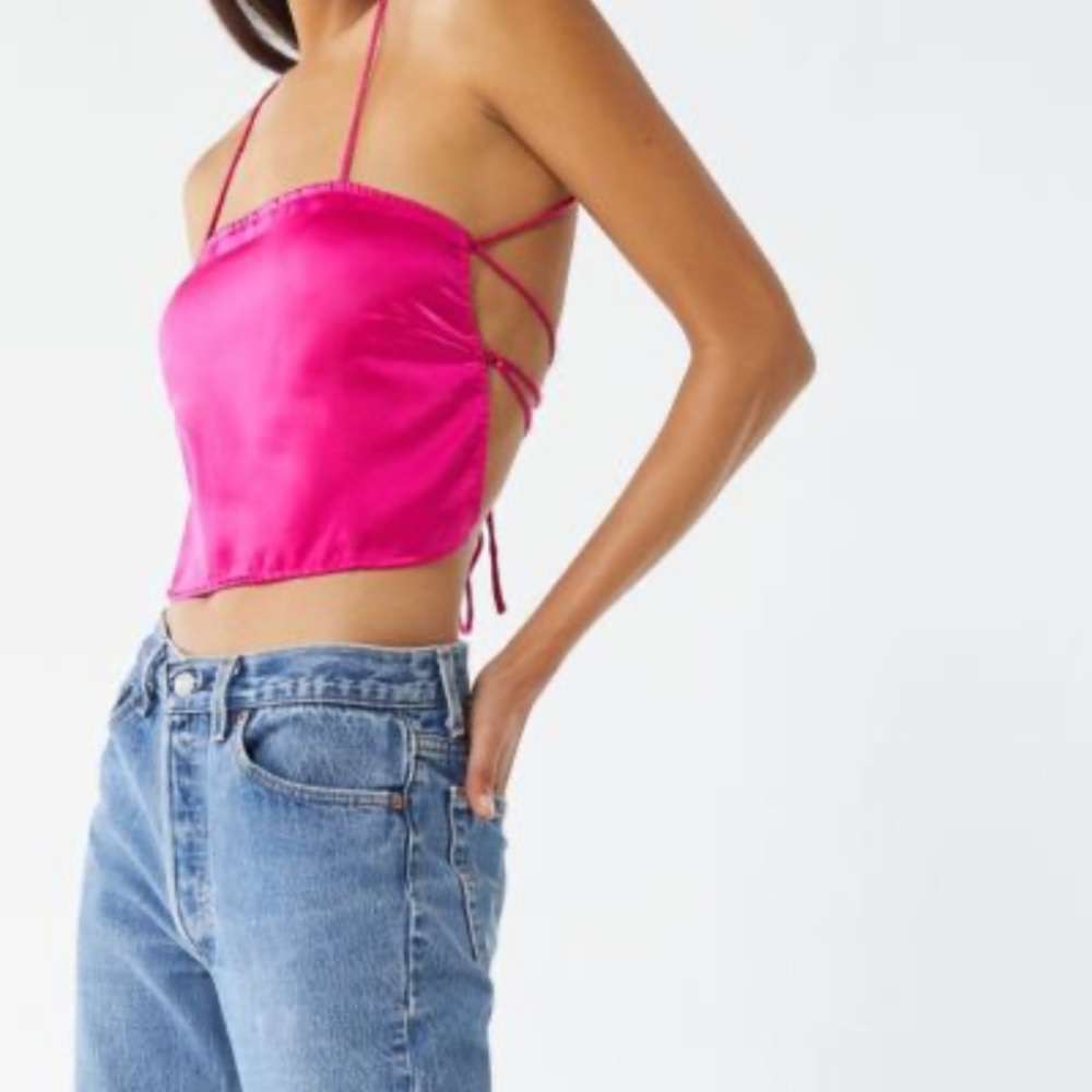 Urban Outfitters Satin Strappy Tie Back Cami